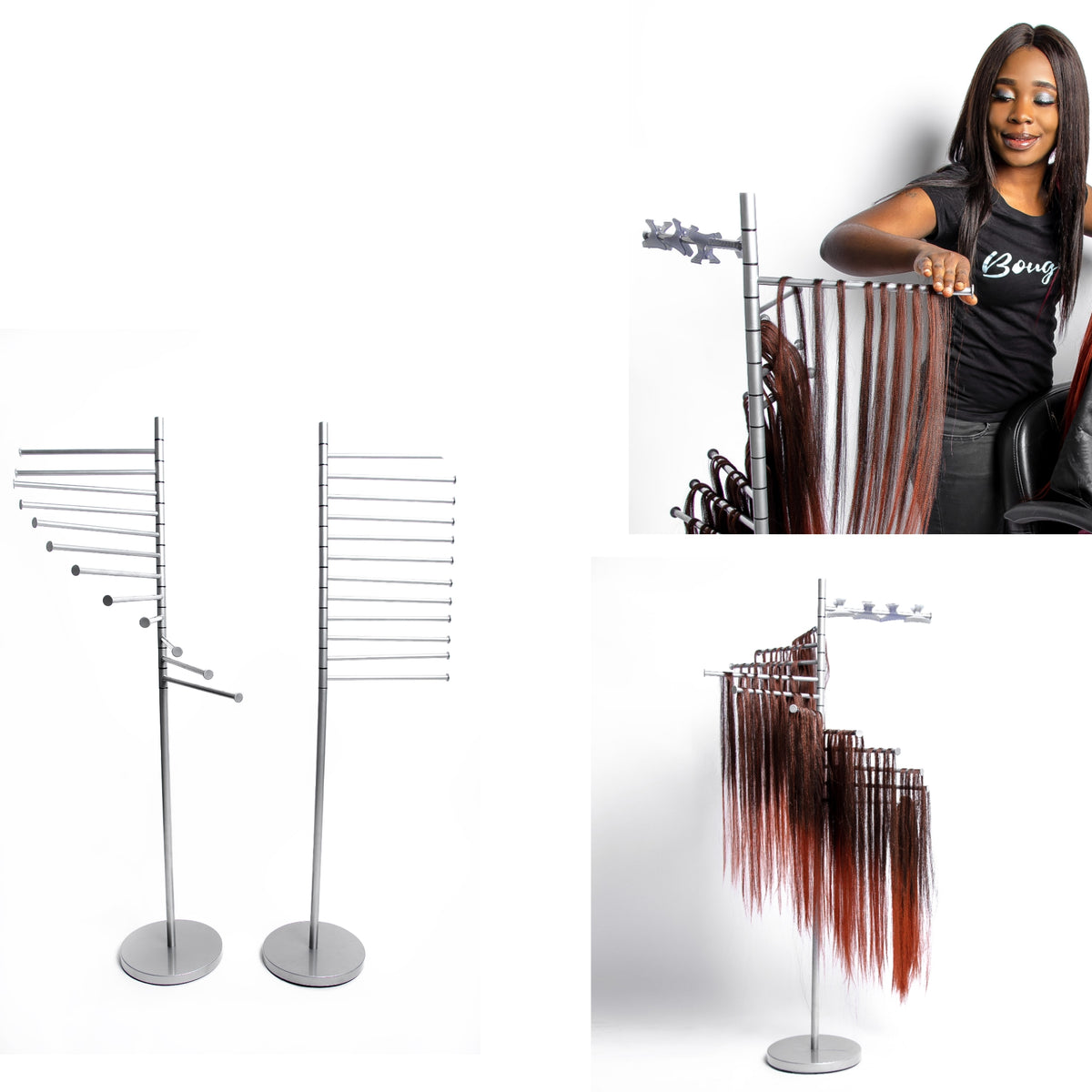 Theresa Mosley Collection Free Standing Hair Assistant = Hair Extension  Holder Braiding Hair Rack - Stainless Steel 12 Layers Extensions Holder  Braiding Rack fo…